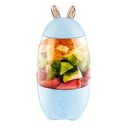 Everpert 330mL Portable Juicer Electric Juicing Cup USB Mini Smoothie Blender (Blue)