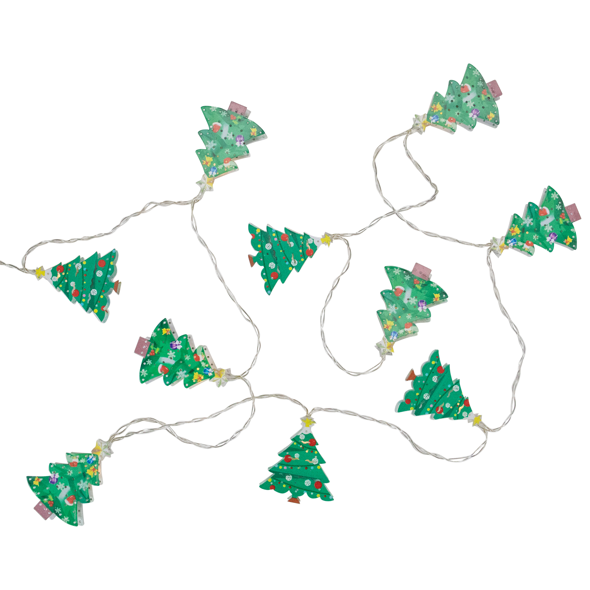 10-Count Warm White LED Metal Christmas Tree Fairy Lights 5.5' Copper Wire