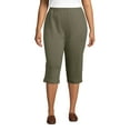 thumbnail image 3 of Lands' End Women's Plus Size Sport Knit High Rise Elastic Waist Capri Pants, 3 of 3