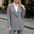 thumbnail image 2 of Xinsrenus Women’s Loose Suit Jacket Basic Solid Color Lapel Button front Blazer Versatile Business Work Uniform, 2 of 7