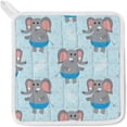 thumbnail image 3 of Dreamtimes Oven Mitts and Pot Holders with Chef Apron 3Pcs Set Cute Cartoon Elephant Non Slip Heat Resistant Gloves for Baking Cooking BBQ, 3 of 7