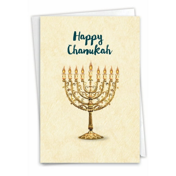 The Best Card Company Chanukah Greeting Card with 5 x 7 Inch Envelope (1 Card) Jewish Holiday Card Hanukkiahs C6128AHKG