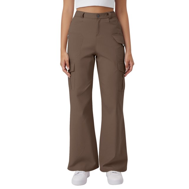 Women's Loose Fit Cargo Pants - Elastic Waist, Pure Color, Casual - Spring/Summer, S-XXL