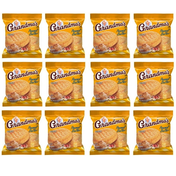 Grandma's Homestyle Big Cookies - 2 Cookies in Each Pack (Pack of 12) Total 24 Cookies (Peanut Butter)