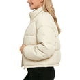 thumbnail image 5 of CYRBOKO Girls Puffer Jackets, Long Sleeve Lightweight Zip Up Lapel Winter Outerwear White Size 2-3 T, 5 of 5