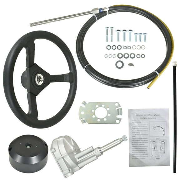 munirater 13 Feet Boat Rotary Steering System Outboard Kit SS13713 Marine With 13.5" Wheel