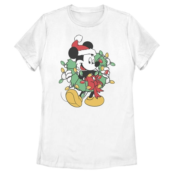 Womens Mickey & Friends Christmas Wreath Mickey T Shirt