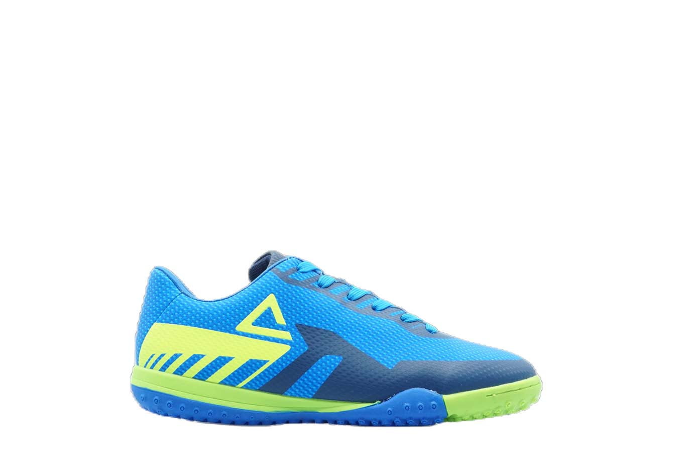 EW9260F] Kids Youth Peak TF Turf Blue Fluorescent Green Outdoor Soccer Shoes - 2.5 - (Youth) -