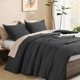 thumbnail image 4 of Juego de edredón Litanika Grey Queen Size con 2 fundas de almohada, 4 of 8