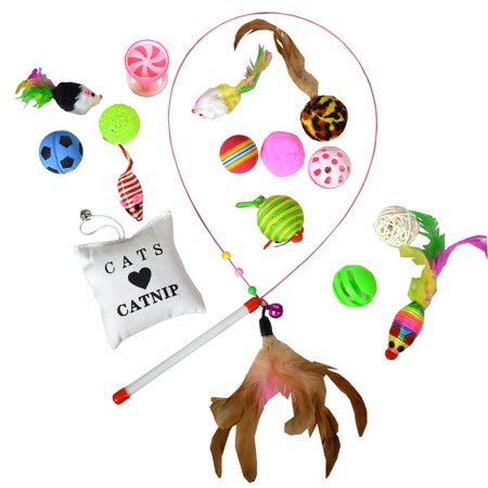 Best Value Variety Bundle Set with Wand Cat Toy, 16 (Best Cat Gender Combination)