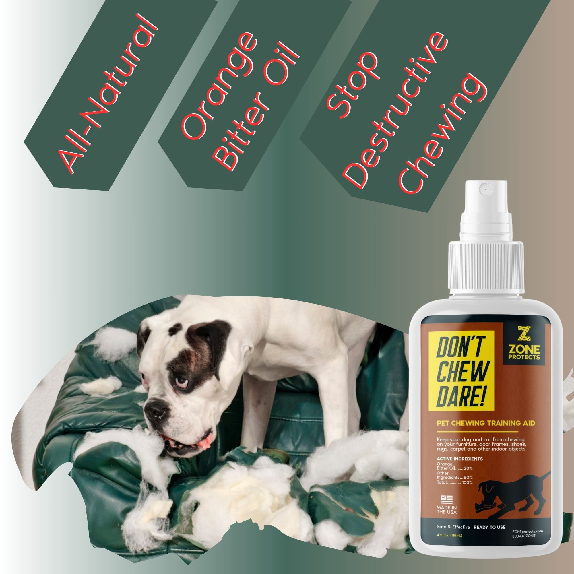 Zone Protects Pets Don't Chew Dare; Pet Chewing Deterrent; Triple Pack