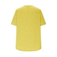 thumbnail image 6 of Razzly Women's Summer Casual Loose Fit Short Sleeve Round Neck Plain Color T Shirt Comfortable Breathable Fashion Top For Daily Wear Womens Summer Tunics Athletic Long Sleeve Shirt Women(Yellow,M), 6 of 6