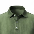 thumbnail image 6 of DPTALR Men's Casual Solid Color Denim-Like Short Sleeve Lapel Shirt，Vintage Button-Up Top,Army Green,Big and Tall Men XXL, 6 of 6