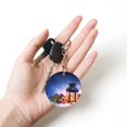 thumbnail image 5 of Naloa Lantern On Snow With Christmas Print Round Keychain Keychain Key Ring, Key Tag, Key Chain Bulk for Gift Accessories (Round), 5 of 7