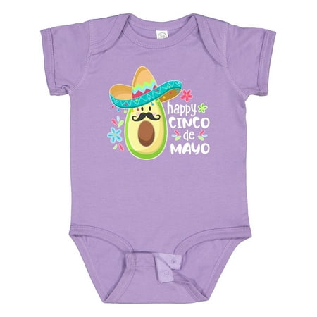 

Inktastic Happy Cinco de Mayo Avocado in Sombrero Boys or Girls Baby Bodysuit