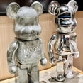 thumbnail image 3 of Figuras de Bearbrick de 28cm, estatuas de oso violento a la moda, colección de Bearbrick, decoraciones de escritorio, decoración de lujo para sala de estar, 400%, 3 of 4
