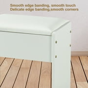 JBLCC Vanity Chair, Upholstered Seat Vanity Stool for Bedroom Vanity Desk, White