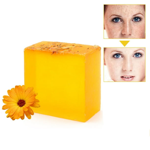 Fiudx Jabón de Cúrcuma, Barra Limpiadora Facial Iluminadora, Jabón Nutritivo de Limón, Efecto Antienvejecimiento, Jabón Versátil para Afeitar El Rostro y El Cuerpo, Uso Unisex, Enriquecido con Ingred