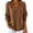 Brown, variant on Womens Knit Polos Shirt Lapel Collar V Neck Long Sleeve Pullover Tops Loose Fit Casual Business Sweaters Soft Cozy Knitted Shirts Pink L
