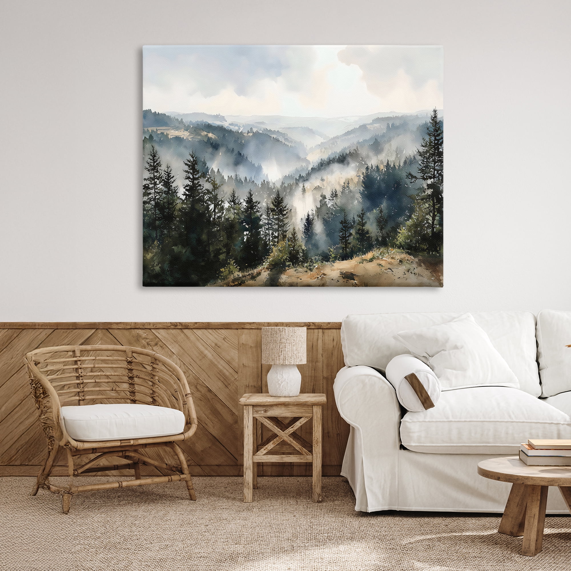 Stupell Industries Misty Tree Tops Vista Canvas Wall Art, design by Franklyn Gregory