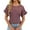 Brick Red, variant on ManxiVoo Women Lace Trim Tee Round Neck Short Sleeve Blouse in A Relaxed Fit for Casual Outings L Size Beige