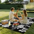 thumbnail image 4 of Outdoor Rug 5x7 ft Black Floral Rose Waterproof Outdoor Patio Rug Mat Non Slip Outside Area Rugs Carpet for RV,Camping,Porch,Deck,Pool,Balconybackyard,Vintage Leaf Flower, 4 of 9
