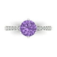 thumbnail image 2 of 1.71ct round cut alexandrite 18k white gold Bridal Wedding Engagement Promise Anniversary Ring for Women size 5.75, 2 of 7