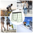 thumbnail image 6 of Wukai Pistachio Green Checkboard Print Men’s Underwear Breathable Boxer Briefs,&nbsp;Moisture Wicking & Breathable-, 6 of 7