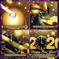 thumbnail image 4 of Golden Glitter 2026 New Year Banner Firework Design Happy New Year Display Vintage Clock Roman Numerals Golden Clock Backdrop for New Year Eve Holiday Celebration Party Decoration, 4 of 9