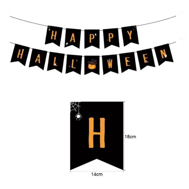 Bandera de la Bandera de las Decoraciones de la Fiesta de Halloween para el Lugar Y el Dormitorio,Material de Poliéster para la Pared de la Puerta Fácil Instalación Bandera de Tirar Festiva,Decoracion