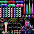 thumbnail image 1 of Suministros para fiestas que brillan en la oscuridad, 128 unidades con gafas LED y más, 1 of 8