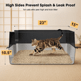 thumbnail image 3 of Black Large Stainless Steel Cat Litter Box, Durable Metal Pet Litter Pan for Adult Cats, 3 of 7