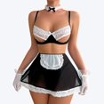thumbnail image 1 of Gibobby Lencería sexy para mujer Conjuntos de Lencería Sexy para Mujer Brasier de Encaje Flores Sujetador Abierto Tanga G-String Thong Ropa Interior Pijama(Negro, CH), 1 of 5