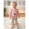 thumbnail image 3 of Cjfdfy Newborn Baby Girl Game Day Outfit Football Embroidery Long Sleeve Romper And Flared Pants Headband 3Pcs Infant Cute My First Football Season Fall Winter Clothes 0-18M, 3 of 9