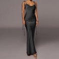 thumbnail image 3 of Vestido De Tirantes Finos Señoras sirena vestidos largos estilo elegante mujer ropa de vacaciones (negro S) Cgtredaw para Mujer Negro T M, 3 of 6