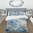 thumbnail image 2 of Designart "Botanical Tiles in Blue and White IV" Abstract Botanicals Bedding Covert Set - Abstract Blue Modern Bed Set With 2 Shams, 2 of 5