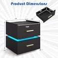 thumbnail image 3 of Giantex LED Nightstand w/Charging Station, Modern Bedside Table for Home, Black, 3 of 8