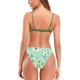 thumbnail image 2 of Traje de baño de triángulo Fruncido para Mujer con Estampado de Fondo de Dos Piezas Verde CH Verde CH Xishao ropa, 2 of 2