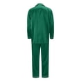 thumbnail image 3 of Odeerbi Satin Silk Pajamas for Family Holiday Long Sleeve Family Pajamas Matching Sets Dad Fashion Blouse Tops + Pants Sleepwear Family Matching PJs Set Green, 3 of 6