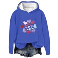thumbnail image 4 of Chandails à Capuchon pour Femmes Mode Sweat à Capuche Imprimé Couleur Unie Saint-Valentin Manches Longues Col Rond, 4 of 4