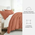 thumbnail image 3 of Noble Linens 8 Piece Solid Duvet Bundle in Clay, Full, 3 of 5
