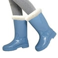 thumbnail image 3 of Stylish Women's Rain Shoes High Heel Knee High Comfort Lady Mid Calf Snow Boots Non Removable Outdoor Rubber Water Shoes, 3 of 5