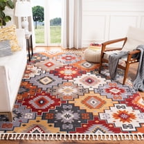 Safavieh Farmhouse Marais Geometric Area Rug, Gray/Red, 9' x 12'