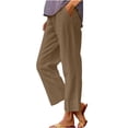 thumbnail image 1 of Pantalones deportivos de cintura elástica para mujer - Pantalones largos lisos con bolsillos - Corte holgado informal, tallas reales - Tallas S-XXL, 1 of 6