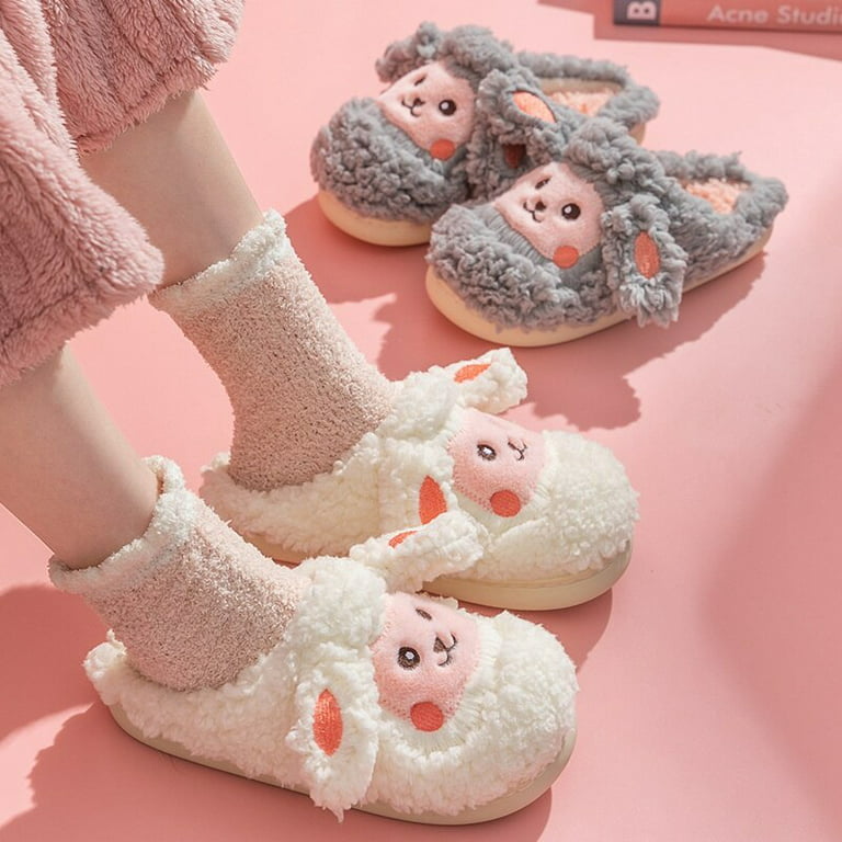 PIKADINGNIS Cute Slipper for Women Girls Fuzzy Slippers Women Kawaii  Slippers Indoor Outdoor Shoes Home Floor Slippers 