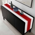 thumbnail image 5 of Red Solid Color Texture Table Runner 108 Inches Long, Simple Red Stripes Kitchen Coffee Dining Table Decoration for Home Party Birthday Wedding Home Decor 13x108 Inches, 5 of 8