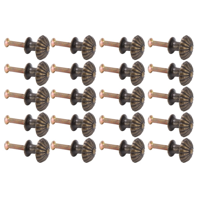 Emoshayoga Pomos pequeños de cajón con forma de hongo vintage, 20 manijas de muebles para cajones, joyeros, tiradores de cajón pequeños, estilo antiguo, acabado de latón