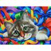 thumbnail image 1 of 5D DIY Diamante Pintura Gato Completo Taladro Redondo Pared Animal Imagen Decoraciones Tmvgtek decoración de arte en el hogar, 1 of 9
