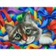 thumbnail image 1 of 5D DIY Diamante Pintura Gato Completo Taladro Redondo Pared Animal Imagen Decoraciones Tmvgtek decoración de arte en el hogar, 1 of 9