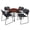 Cherry / Grey, variant on Romig Trek 30 in. Square Mobile Adjustable Classroom Table- Cherry & 4 Zeng Stack Chairs- Black & Grey Base